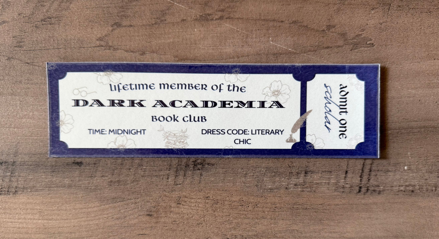Dark Academia Club Bookmark